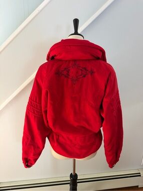 Vintage Spyder Ski Jacket Womens 8 Red Insulated Thinsulate Snow Coat 90s